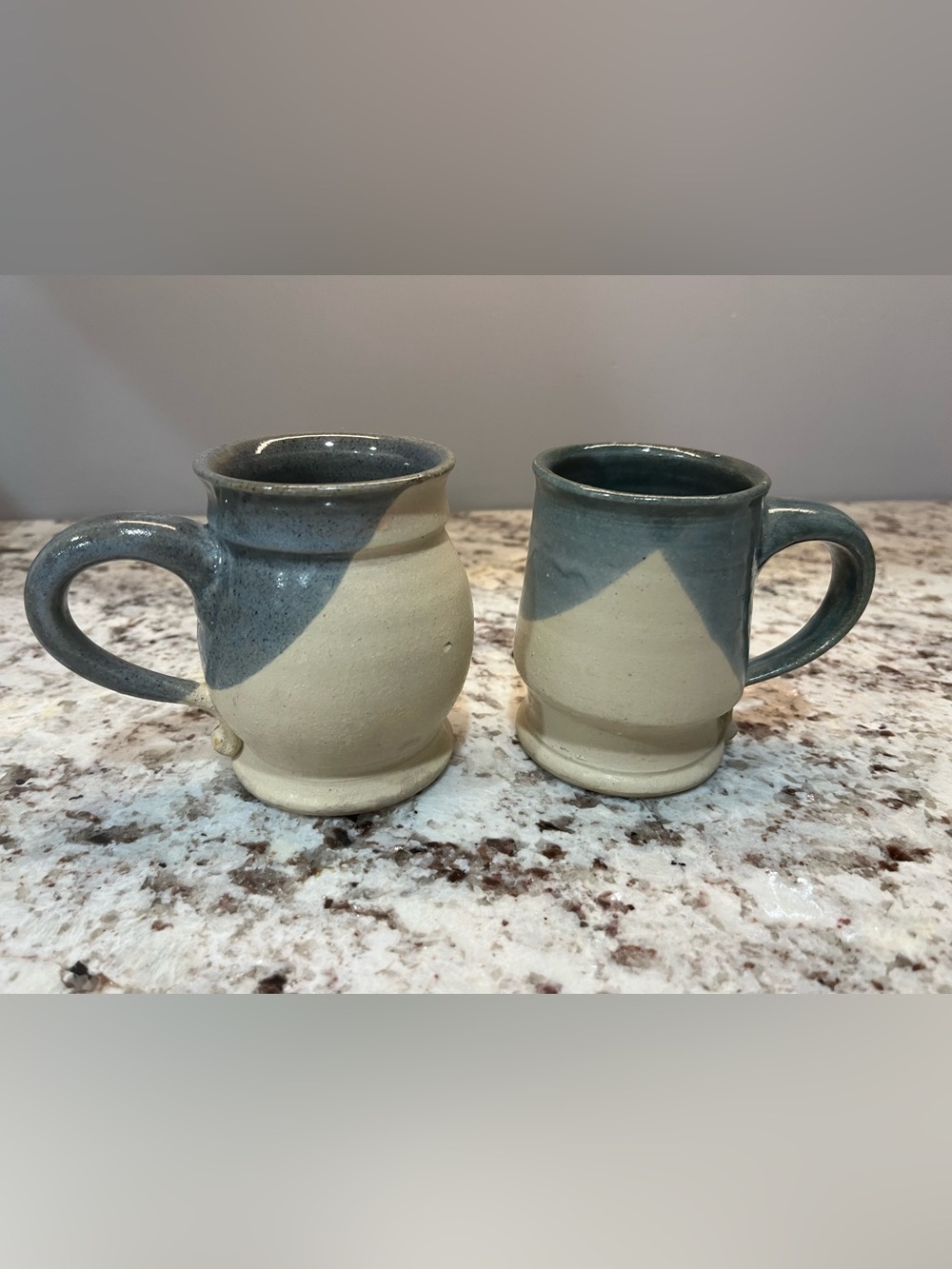 Vintage Studio Pottery Mugs – Set of 2 | Handmade Rustic Stoneware Cottagecore